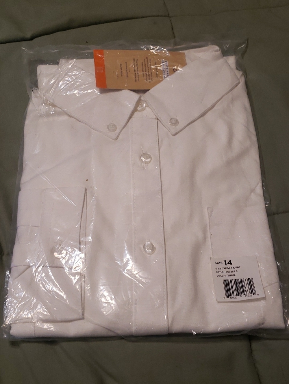 French Toast White Button-Down Oxford Long Sleeve School Shirt Size 14
